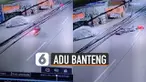 Terekam cctv dua pengendara motor saling adu banteng di jalan. Kejadian itu terjadi karena ada salah satu pengendara motor yang lawan arah.
