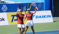 Petenis ganda putri Indonesia, Aldila Sutjiadi/Janice Tjen, berhasil merebut medali emas SEA Games 2025 di National Tennis Development Center, Nonthanburi, pada Jumat (19/12/2025). (NOC Indonesia)