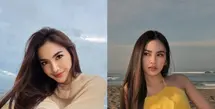 Mahalini Raharja tampil memikat kala bersantai di tepi pantai. Ia terlihat menawan dengan rambut panjang berkilau [@mahaliniraharja]
