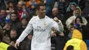 Cristiano Ronaldo mencetak dua gol saat Real Madrid menang atas tamunya Athletic Club Bilbao pa Laga Lanjutan pekan ke-24 La Liga Spanyol di Stadion Santiago Bernabeu,  Madrid. (AFP / Curto De La Torre)