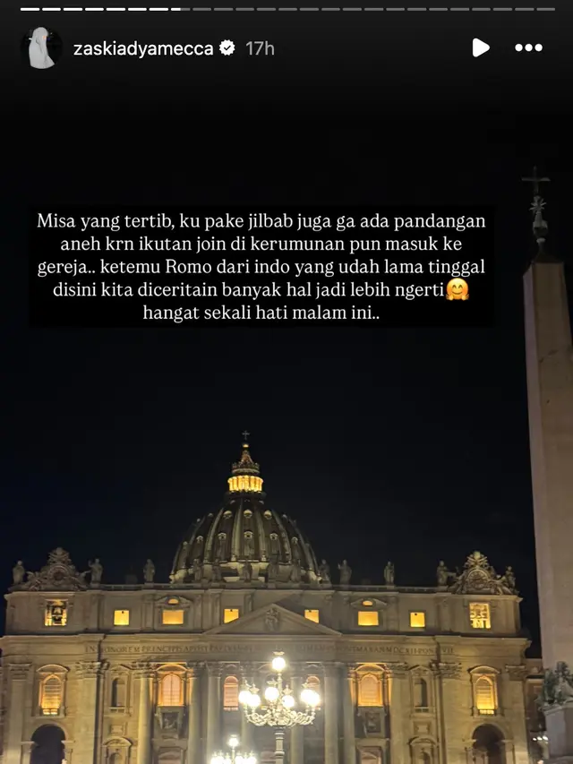 Unggahan Zaskia Adya Mecca. (Foto: Dok. Instagram @zaskiadyamecca)