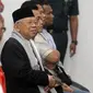 Ketua MUI Ma'ruf Amin menghadiri sidang kedelapan kasus dugaan penistaan agama di Auditorium Kementan Jakarta, Selasa (31/1). Ma'ruf akan menjadi saksi pada sidang lanjutan dengan terdakwa Basuki Tjahaja Purnama (Ahok). (Liputan6.com/Isra Triansyah/Pool)