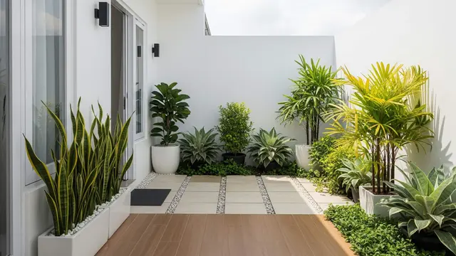 Konsep Desain Teras Rumah Tropis Dikelilingi Tanaman Rindang