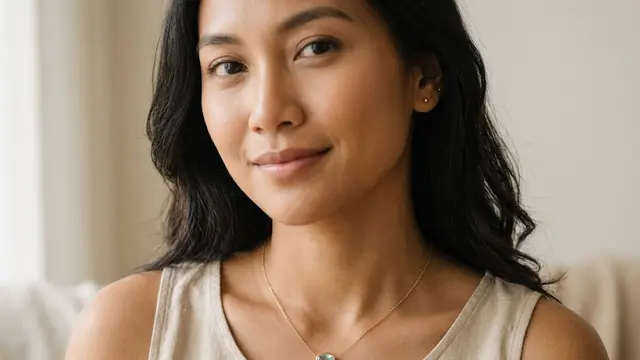 Kalung dengan Batu Berwarna Lembut