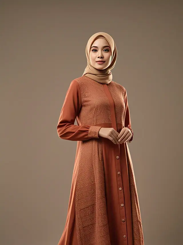 Gamis Brokat Terracotta 2025