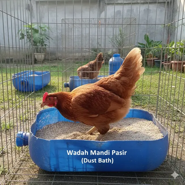 Galon untuk Wadah Mandi Pasir (Dust Bath) (Gemini AI)
