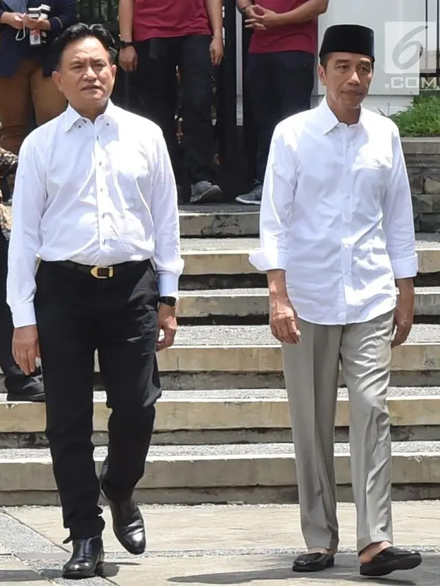 Keakraban Jokowi dan Yusril Ihza Mahendra di Istana Bogor