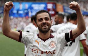 Bernardo Silva yang kini tengah menjalani musim ketujuh bermain di Premier League bersama Manchester City hingga kini telah mengoleksi total 39 assist di Premier League Liga Inggris dari 213 laga hanya bersama The Citizens. Manchester City mendatangkannya pada awal musim 2017/2018 dari AS Monaco dengan nilai transfer 50 juta euro. (AFP/IKImages/Ian Kington)