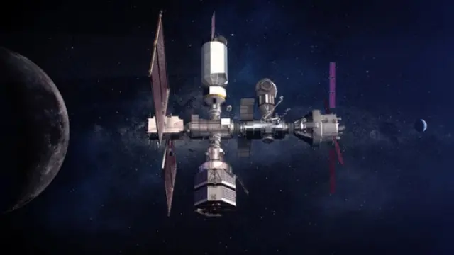 Ilustrasi Gateway di Bulan. Dok: NASA