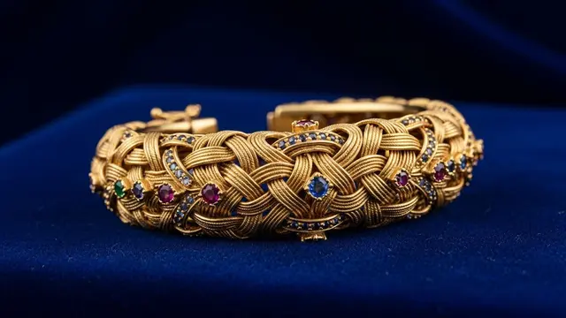 Gelang Byzantine Bertatahkan Batu Permata