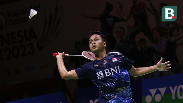 Foto: Bertemu di Perempat Final Indonesia Open 2023, Ini Dia Aksi Anthony Ginting saat Melawan Jonatan Christie