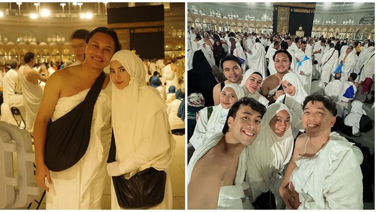 6 Potret Mahalini Umroh Bareng Rizky Febian dan Sahabat, Penampilan Berhijab Bikin Adem