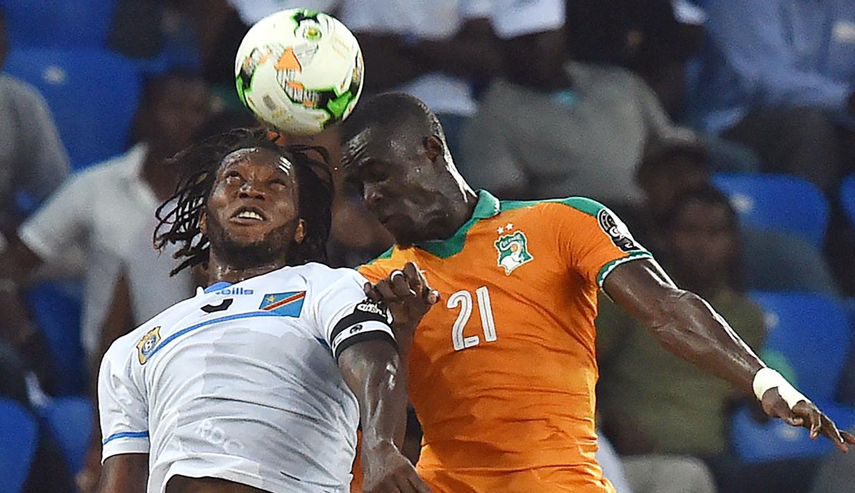 Eric Bailly. Bek tengah Pantai Gading berusia 27 tahun ini total telah memperkuat Les Elephants sebanyak 38 laga sejak 2015 dengan torehan 2 gol. Total telah 5 musim berseragam Manchester United sejak 2016/2017. (Foto: AFP/Issouf Sanogo)