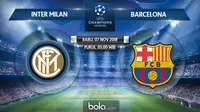 Jadwal Liga Champions 2018-2019, Inter Milan vs Barcelona. (Bola.com/Dody Iryawan)