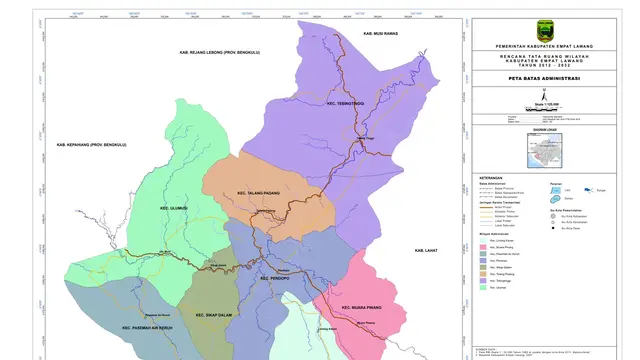 Peta geografis Kabupaten Empat Lawang (Liputan6.com / ist - Nefri Inge)