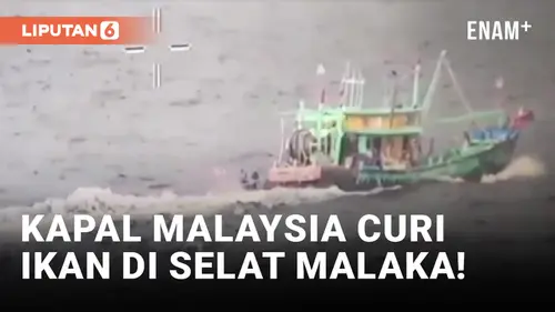 VIDEO: Kapal Berbendera Malaysia Curi Ikan di Selat Malaka