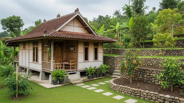 9 Desain Rumah Pedesaan dengan Kebun Buah di Sudut Lahan, Harmoni Alami