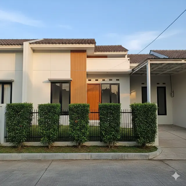 Model Rumah dengan Pagar Teh-Tehan (Foto: Gemini AI)