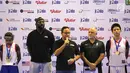 Gubernur DKI Jakarta Anies Baswedan, memberi sambutan pada Jr. NBA Indonesia Camp 2019 di Cilandak Sports Center, Jakarta, Minggu (31/3). Jr. NBA Indonesia Camp ditutup dengan terpilihnya lima anak perempuan dan lima anak laki-laki terbaik sebagai Jr. NBA All-Stars 2019. (Liputan6.com/Fery Pradolo)