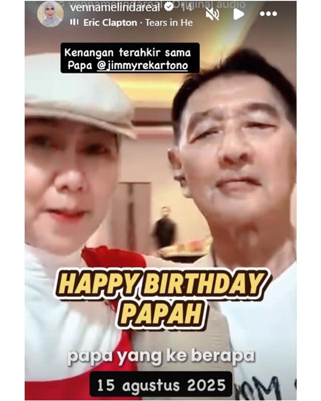 Venna Melinda berduka, sang ayah Jimmy Rekartono berpulang ke pangkuan Sang Pencipta