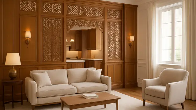 Desain Sekat Ruang Tamu dan Dapur