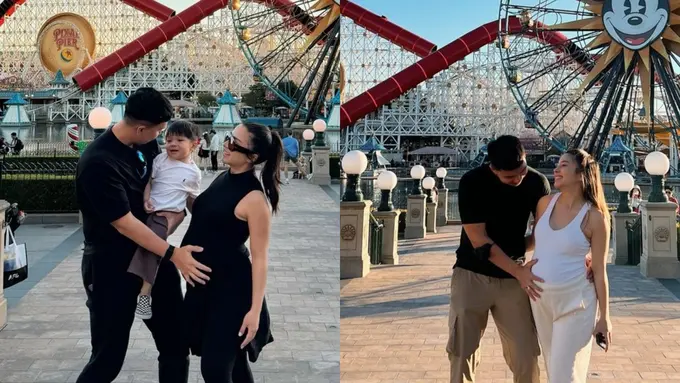 Gaya Nostalgia Nikita Willy Saat Babymoon di Disneyland, Kenang Masa Hamil Anak Pertama dengan Outfit Monokrom