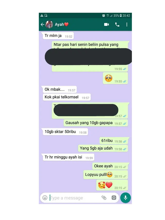 6 Chat Anak Minta Paketan ke Ayah Ini Bikin Senyum