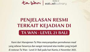 Unggahan Permintaan maaf restoran Ta Wan (dok. Screenshoot Instagram @tawanrestaurant/https://www.instagram.com/p/DQzif8ektDA/?igsh=MTM4cGdwNHFheHU0bg==)