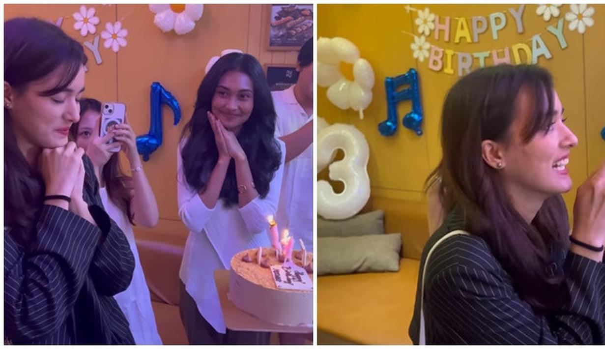 Sebelum meniup lilin, Mawar de Jongh memanjatkan doa terlebih dahulu. Mawar de Jongh makin dewasa dan sukses di industri hiburan, sahabat-sahabatnya yang turut serta memberikan kejutan juga merasa bahagia. Usai berdoa dan meniup lilin, bintang web series My Ice Girl ini ucapkan terima kasih kepada teman-temannya yang sudah hadir dan memberikan kejutan. (Liputan6.com/IG/@ryanogilvy)