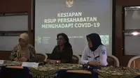 Direktur Utama RSUP Persahabatan dr Rita Rogaya, jumpa pers di RS Persahabatan, Rawamangun, Jakarta Timur, Kamis (5/3/2020). (Foto:Liputan6/Ditto Radityo)
