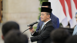 Ketua Harian Dewan Energi Nasional (DEN), Bahlil Lahadalia, usai pelantikan Anggota DEN di Istana Negara, Jakarta, Rabu (28/1/2026). (Istimewa)