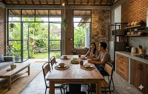 Contoh Rumah 1 Lantai Konsep Open Space di Desa untuk Pasangan Muda Budget Terbatas (Sumber: gemini.com)