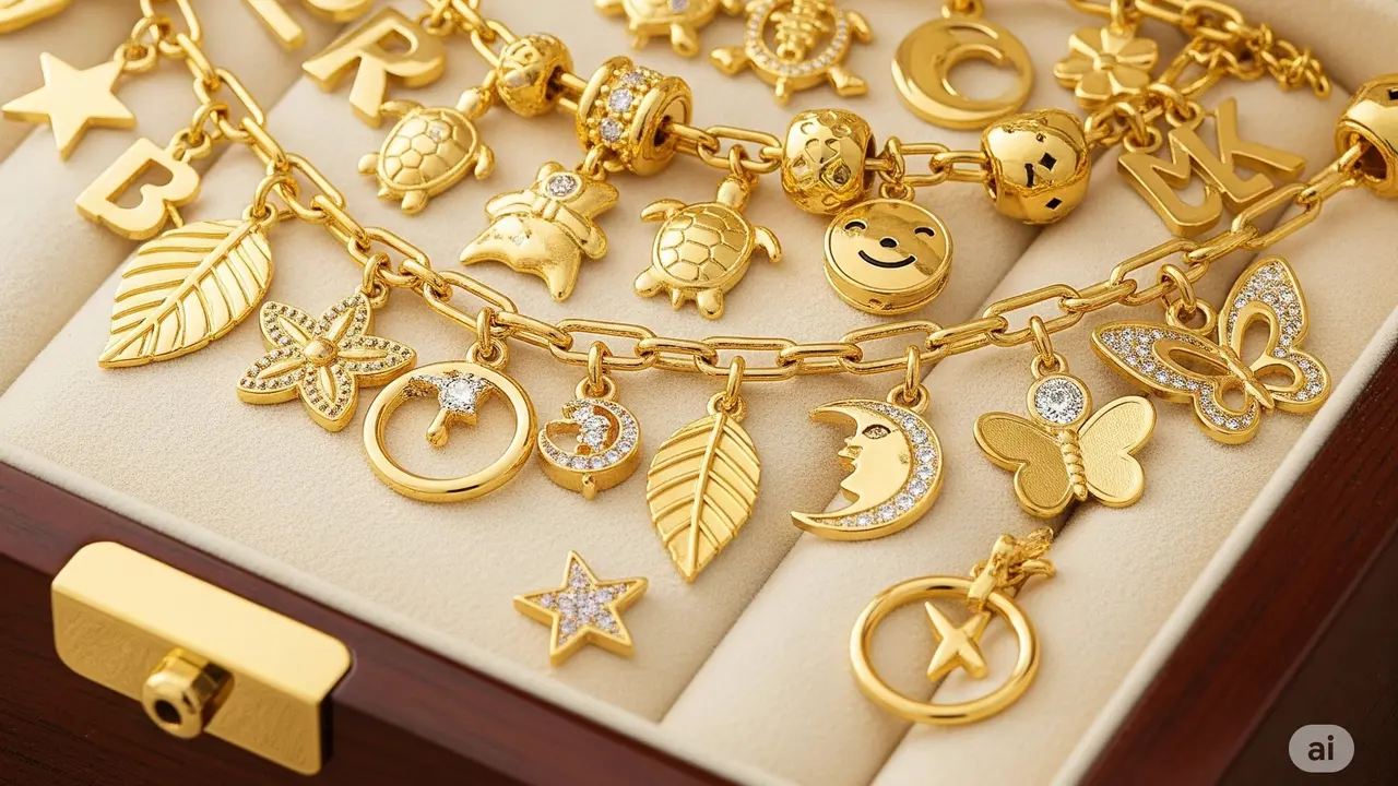 Gelang Emas Charm Bracelet 24 Karat 5 Gram. Foto: Gemini