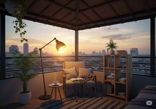 Ruang Baca yang Menyenangkan/Rooftop Rumah Sederhana Ukuran 4x4 (Sumber: gemini.com)