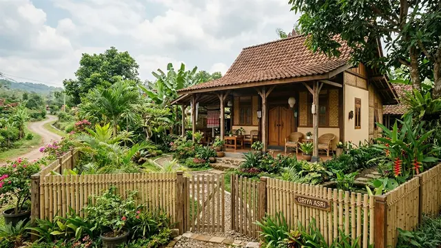 rumah kampung nuansa natural, Gemini Ai