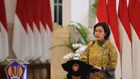 Menkeu Sri Mulyani Dampingi Presiden Jokowi Serahkan Daftar DIPA & TKD APBN 2024 Secara Digital/Istimewa.