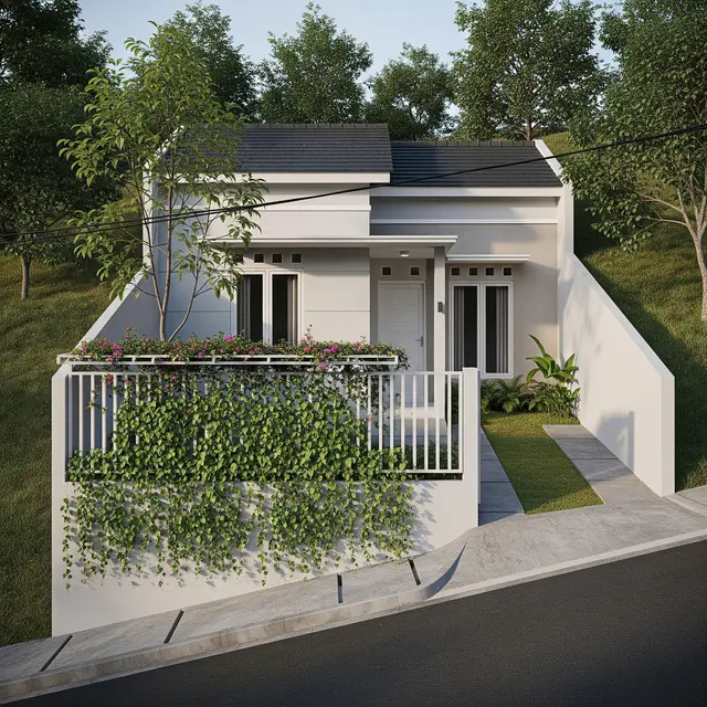 9 Desain Pagar Rumah untuk Lahan Miring, Aman dan Estetis