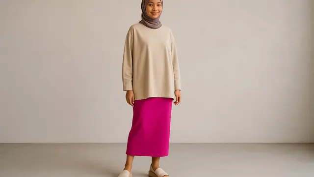 Model Setelan Blouse Panjang dan Rok Span 2025/Ilustrasi gambar oleh AI