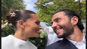 Thylane Blondeau Si Gadis Tercantik di Dunia Menikah, Anggun Bergaun Pengantin Satin