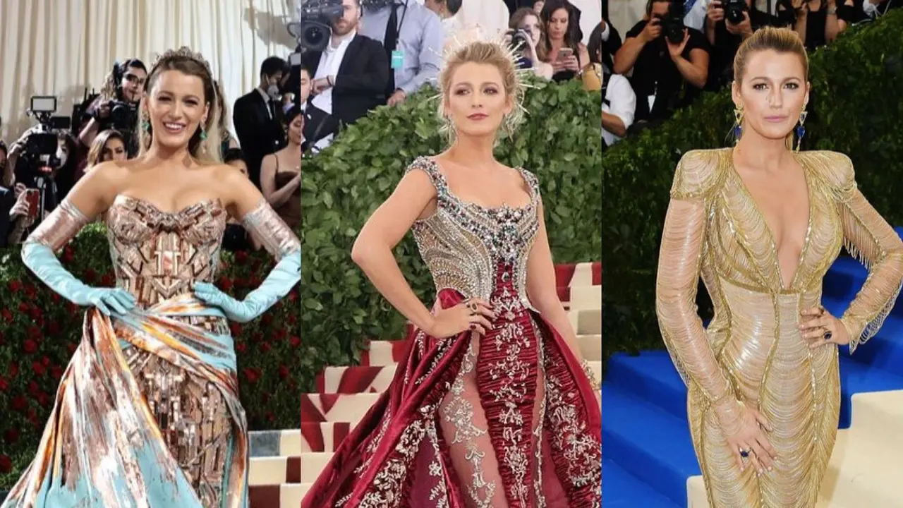 Momen Unik Blake Lively Tampil dengan Busana Menyamai Warna Karpet Merah Met Gala selama 4 Tahun Berturut-turut