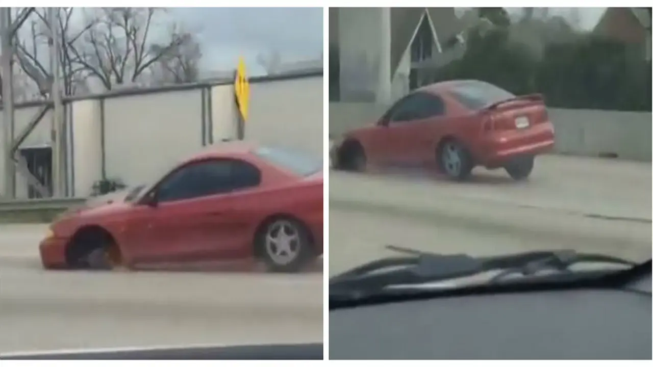 [OTO-News] Pengemudi Ini Ngebut Pakai Ford Mustang Tanpa Roda 
