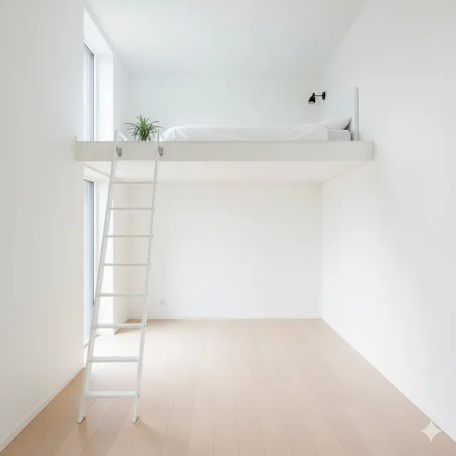 Rumah dengan Kamar Tidur Mezzanine Hemat Ruang. Gemini