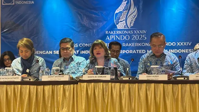 Ketua Umum APINDO, Shinta W. Kamdani, di Gedung Permata Kuningan, Jakarta, Selasa (29/7/2025). (Liputan6.com/Tira)
