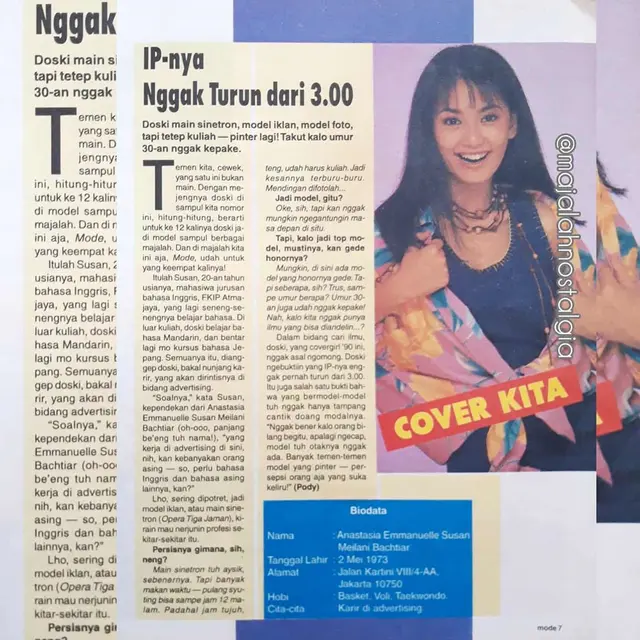 Jadi Model Bareng Andy Lau Tahun 90-an, Ini 7 Potret Lawas Susan Bachtiar
