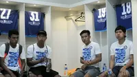 Pemain Arema musim 2017 saat di Stadion 17 Mei, Banjarmasin. (Bola.com/Iwan Setiawan)