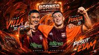 Dua bintang Borneo FC Samarinda, Juan Villa dan Mariano Peralta. (Bola.com/Dok.Borneo FC, ChatGPT, dan Gemini).