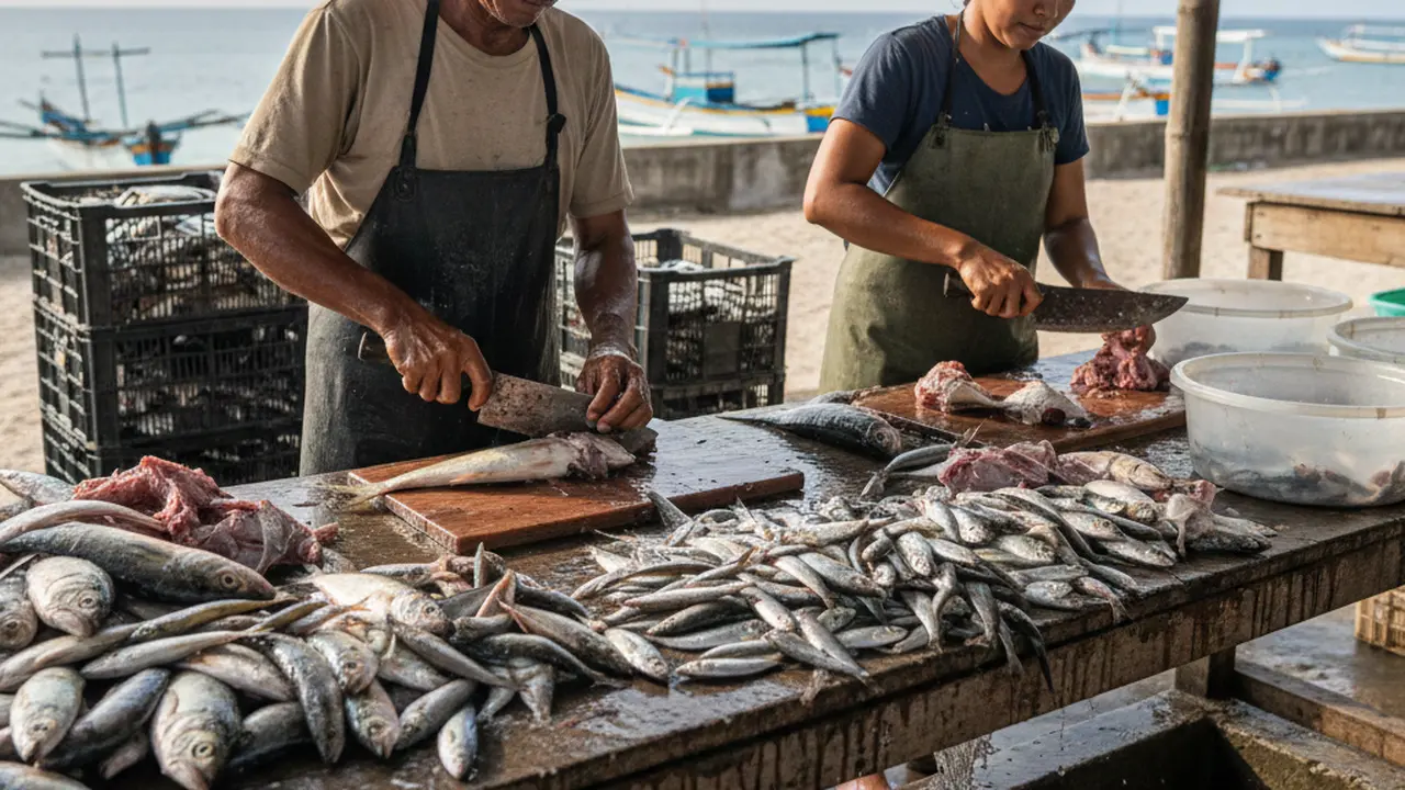 Cara Membuat Tepung Ikan untuk Pakan Ternak Ayam (Foto: Gemini AI)