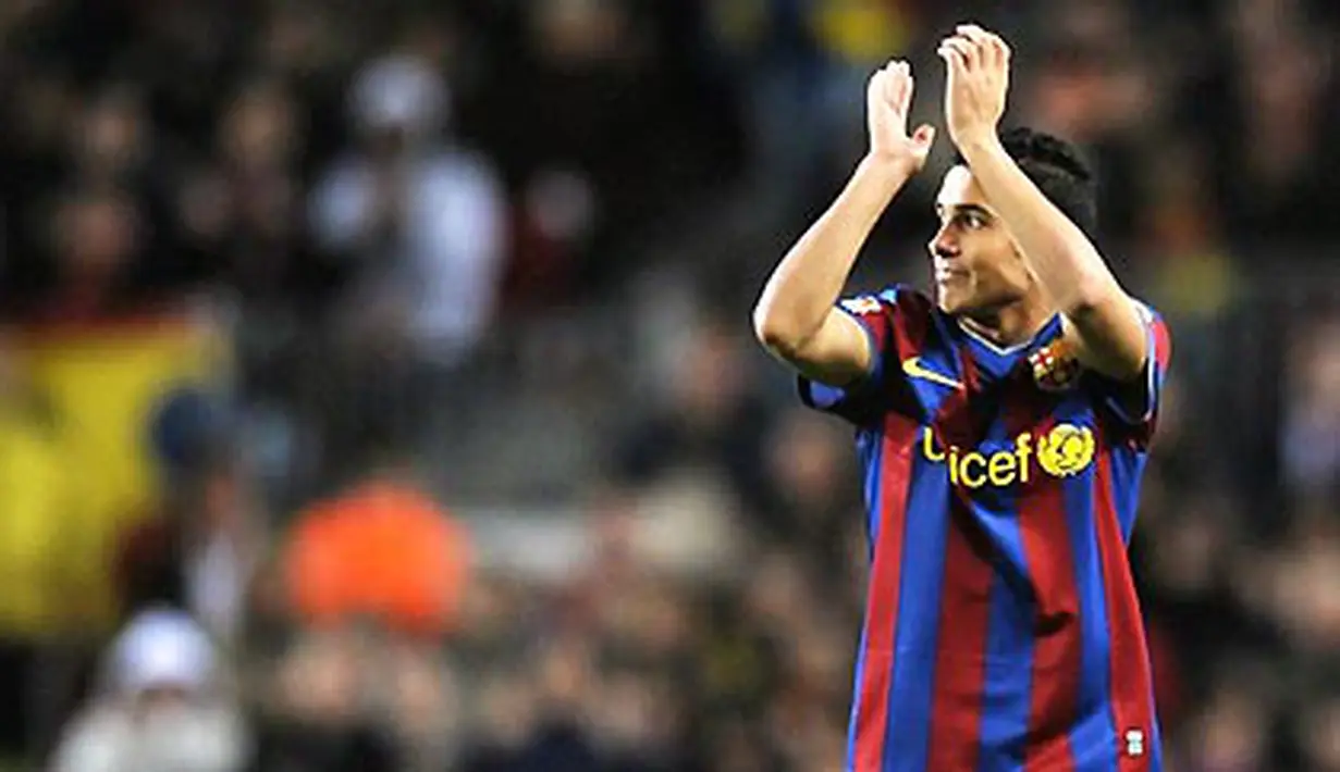 Dua gol Pedro Rodriguez membantu Barcelona menundukkan Real Mallorca 4-2 dalam lanjutan pertandingan La Liga di Nou Camp, 7 November 2009. AFP PHOTO/LLUIS GENE