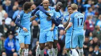 Para pemain Manchester City merayakan gol ke gawang Crystal Palace (Foto: Man City Twitter)