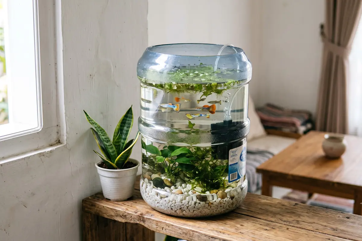 Cara Membuat Kolam Mini dari Galon Bekas untuk Ikan Guppy